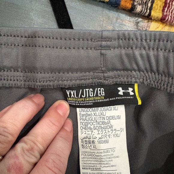Under Armour Gray and Black Kids Sweatpants - Picture 7 of 7